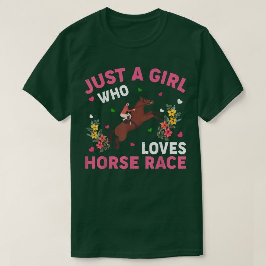 競馬スポーツ好きハールを愛する少女 Tシャツ (デザイン正面)