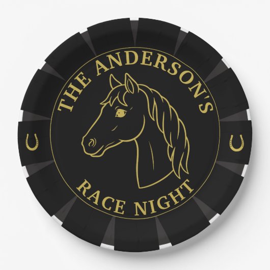競馬ダービーのパーティー ペーパープレート (正面)