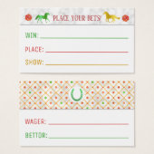 競馬ダービーウェイガーパーティーゲームベッティスリップまたは滑ることング (正面&裏面)