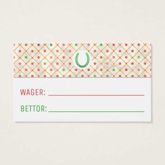 競馬ダービーウェイガーパーティーゲームベッティスリップまたは滑ることング (裏面)