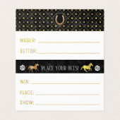 競馬ダービーウェイガー賭けスリップまたは滑ることパーティーゲーム 名刺 (内部フラット)