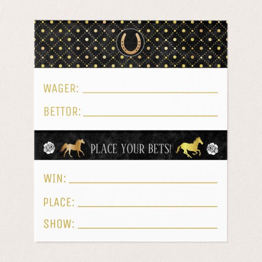 競馬ダービーウェイガー賭けスリップまたは滑ることパーティーゲーム 名刺 (内部フラット)