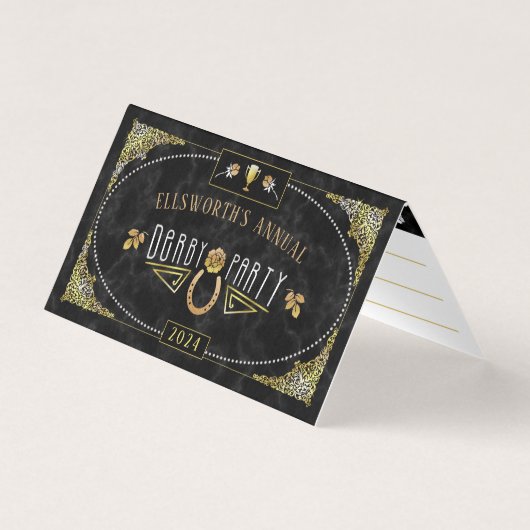 競馬ダービーウェイガー賭けスリップまたは滑ることパーティーゲーム 名刺 (正面)