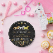 競馬ダービーデイパーティーアールデコブラック金ゴールド ペーパープレート (パーティー)