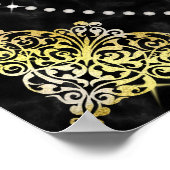 競馬ダービーデイパーティーアールデコブラック金ゴールド ポスター (角)