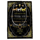 競馬ダービーデイパーティーアールデコブラック金ゴールド ミディアムペーパーバッグ (正面)