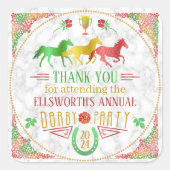 競馬ダービーデイパーティーカラフルありがとう スクエアシール (正面)