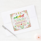 競馬ダービーデイパーティーカラフルありがとう スクエアシール (封筒)