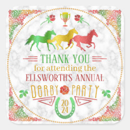 競馬ダービーデイパーティーカラフルありがとう スクエアシール