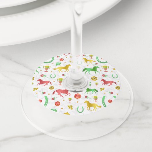 競馬ダービーデイパーティーパタカラフルーン ワイングラスタグ (クローズアップ)