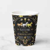 競馬ダービーデイパーティーブラック金ゴールドウェルカム 紙コップ (裏面)