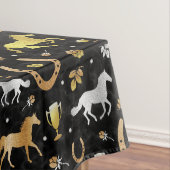 競馬ダービーデイパーティーブラック金ゴールドパターン テーブルクロス (インサイチュ)