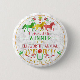 競馬ダービーデーパーティーカラフル優勝者 缶バッジ