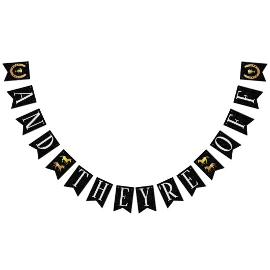 競馬ダービーパーティーと彼らは馬オフ バンティングフラッグ (全)