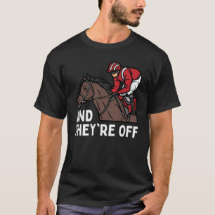 競馬デー 競争する馬たち Tシャツ