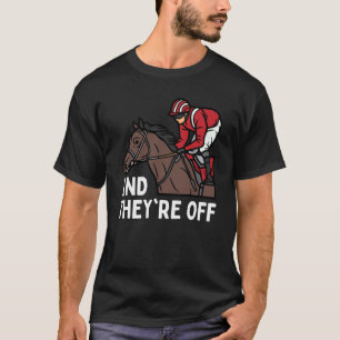 競馬デー、馬が走る！ Tシャツ
