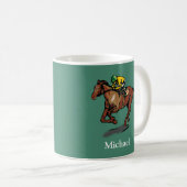 競馬パーソナライズされた コーヒーマグカップ (正面右)