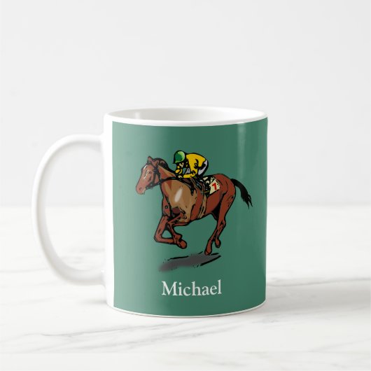 競馬パーソナライズされた コーヒーマグカップ (左)