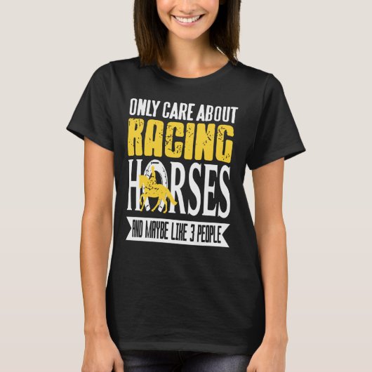 競馬ファン必見！面白い騎手の気持ち Tシャツ (正面)