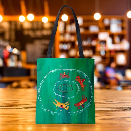 競馬モダン絵画の トートバッグ