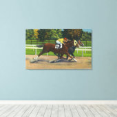 競馬場での接戦 キャンバスプリント (インサイチュ (ウッドフロア))