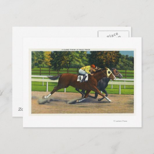 競馬場での接戦 ポストカード (正面/裏面)