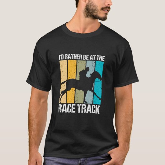 競馬場に行きたい 馬 競馬 デザイン Tシャツ (正面)