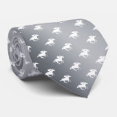 競馬模様|グラフィックシルバー ネクタイ (ロール)