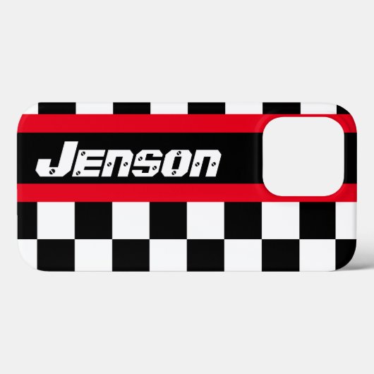 競馬用自動市松模様に車旗名 Case-Mate iPhoneケース (裏面 (横))