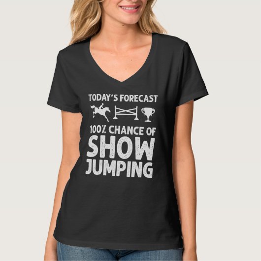 競馬競馬開催地を代表する馬ジャンピングショー Tシャツ (正面)