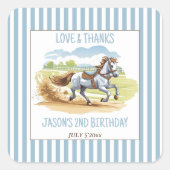 競馬選手の誕生日のお祝い スクエアシール (正面)