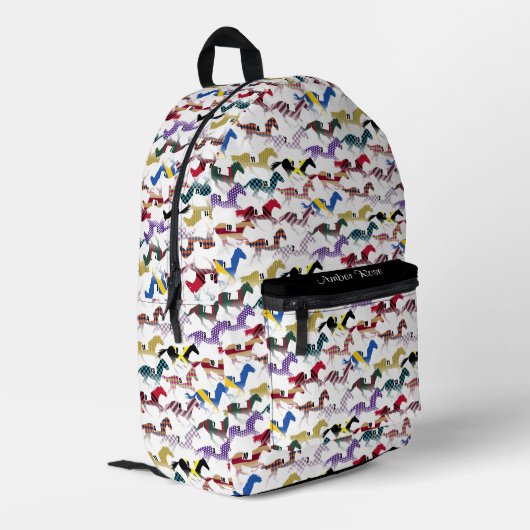 競馬騎手シルクパターンへ プリントバックパック (裏面左端)
