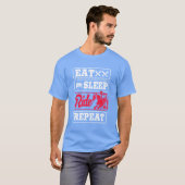 競馬騎手 Eat Sleep Ride Horse Repeat fu Tシャツ (正面フル)