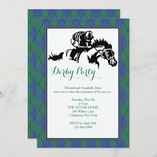 競馬 アーガイル2 招待状 (正面/裏面)