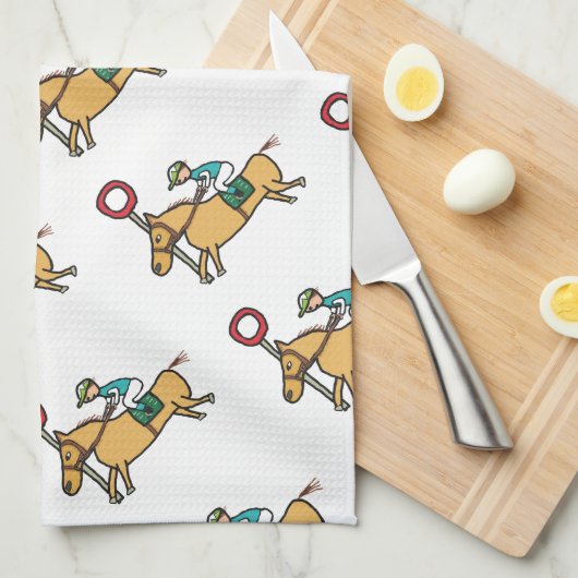 競馬 キッチンタオル (四つ折り)