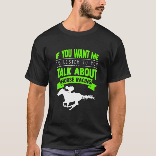 競馬 レース ジョッキー 馬 競走馬 Tシャツ (正面)
