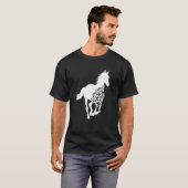 競馬 乗馬 花 バーン 乗馬女子 Tシャツ (正面フル)