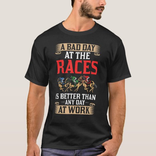 競馬 馬 競走 馬場 レース 馬術 Tシャツ (正面)