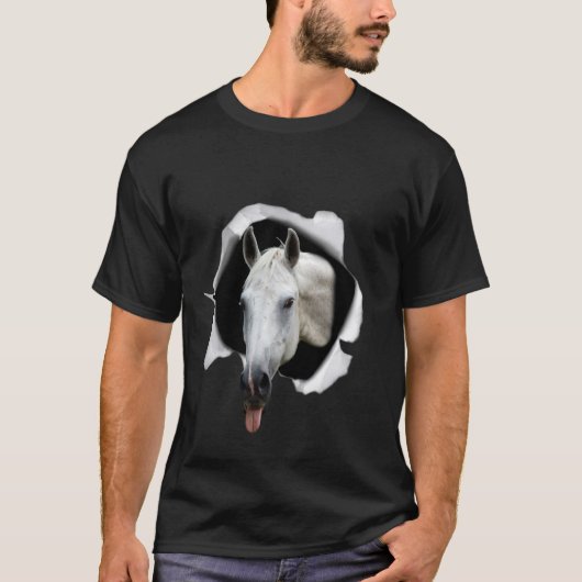 競馬、馬Tシャツ、競走、乗馬 Tシャツ (正面)