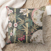 竹さくらんぼ花アールデコデザイン クッション (ブランケット)