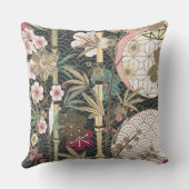 竹さくらんぼ花アールデコデザイン クッション (裏面)