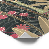 竹さくらんぼ花アールデコデザイン ポスター (角)