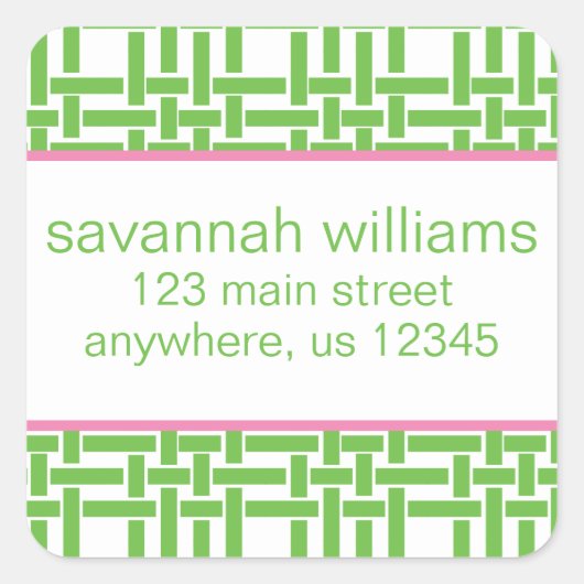 竹とグロスグレインの差出人住所ラベル スクエアシール (正面)