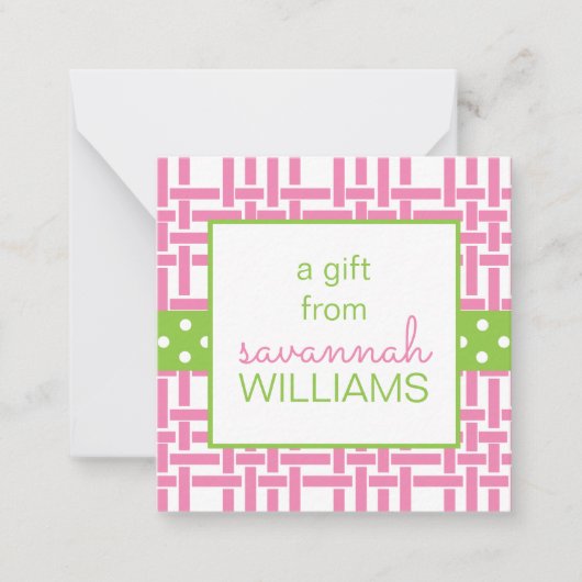 竹とグロスグレインギフトエンクロージャカード ノートカード (正面)