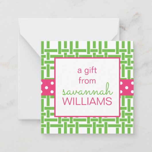 竹とグロスグレインギフトエンクロージャカード ノートカード (正面)