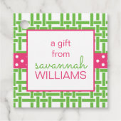 竹とグロスグレインパーソナライズされたギフトまたはメッセージカード フェイバータグ (正面)