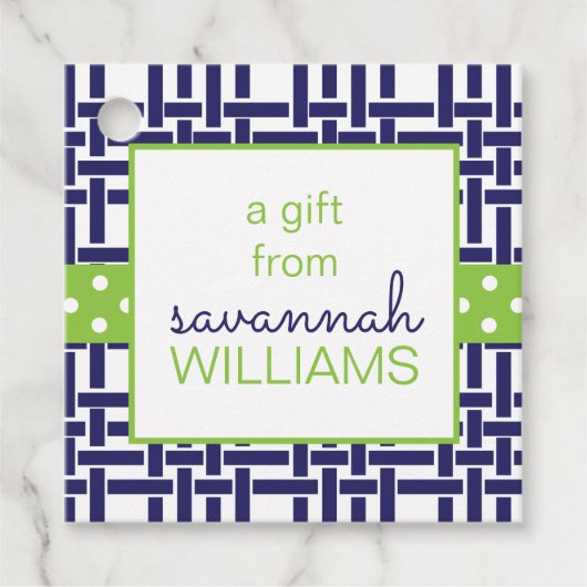 竹とグロスグレインパーソナライズされたギフトまたはメッセージカード フェイバータグ (正面)