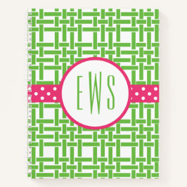 竹とグロスグレインモノグラムのスパイラルノート ノートブック