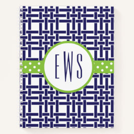 竹とグロスグレインモノグラムのスパイラルノート ノートブック