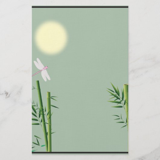 竹とトンボのフローラ文具 便箋 (正面)